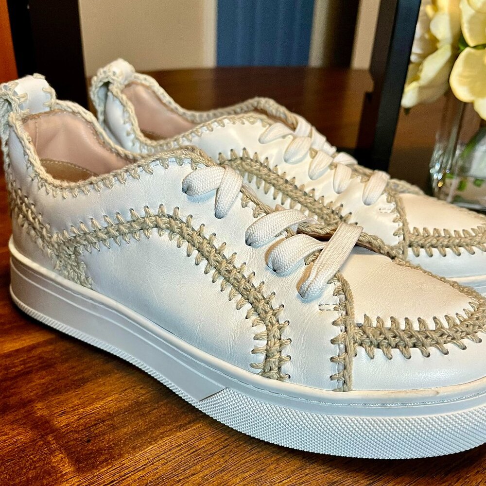Women's Mint Velvet Suede Stitch Lace-Up Trainers-Super Clean! Size 37